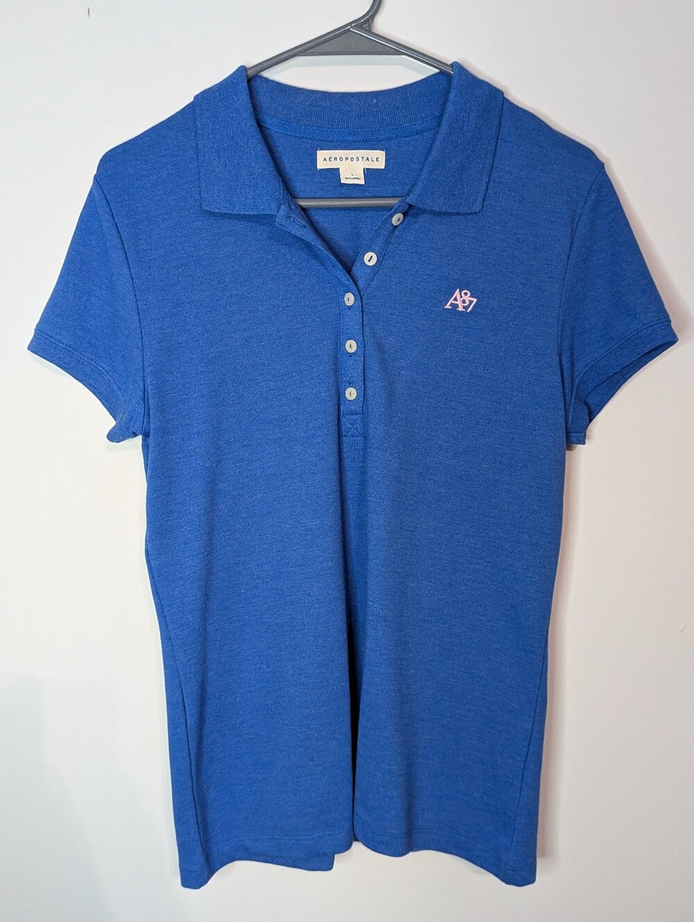 Aeropostale Women's Royal Blue Short-Sleeve Polo Shirt